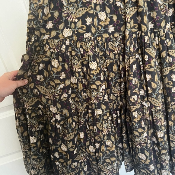 Anthropologie Women's Let Me Be Odette Maxi Dress BLACK MOTIF Size 4 P - Picture 7 of 9